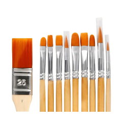 Pinceles sinteticos liderpapel puntas y tamaños surtidos bolsa de10 unidades certificado fsc