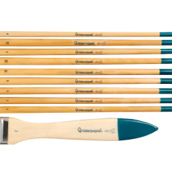 Pinceles sinteticos liderpapel puntas y tamaños surtidos bolsa de10 unidades certificado fsc