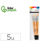 Pinceles de pelo de cerda liderpapel puntas surtidas bolsa de 5 unidades certificado fsc