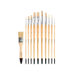 Pinceles de pelo de cerda liderpapel puntas surtidas bolsa de 11 unidades certificado fsc