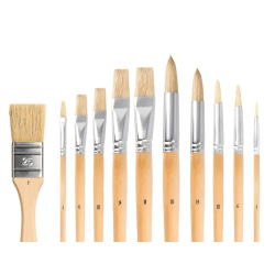 Pinceles de pelo de cerda liderpapel puntas surtidas bolsa de 11 unidades certificado fsc