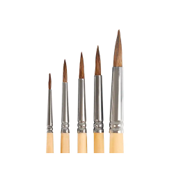 Pinceles de pelo de pony lider papel virola cromada blister de 5 unidades surtidas certificado fsc