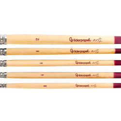 Pinceles de pelo de pony lider papel virola cromada blister de 5 unidades surtidas certificado fsc