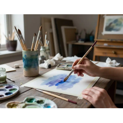 Pinceles de pelo de pony lider papel virola cromada blister de 5 unidades surtidas certificado fsc