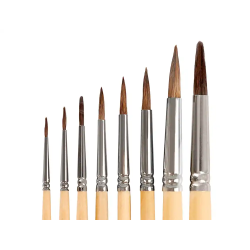 Pinceles de pelo de pony lider papel virola cromada blister de 8 unidades surtidas certificado fsc