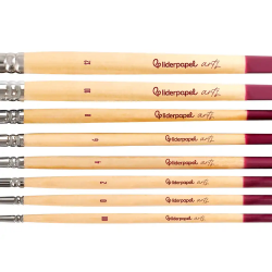 Pinceles de pelo de pony lider papel virola cromada blister de 8 unidades surtidas certificado fsc