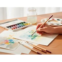 Pinceles de pelo de pony lider papel virola cromada blister de 8 unidades surtidas certificado fsc