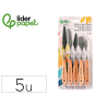 Espatula para pintura liderpapel metalica mango de madera juego de 5 unidades tamaños surtidos certificado