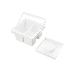 Cubo limpiador de pinceles liderpapel de plastico con asa transportable 13x13x9 cm