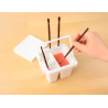 Cubo limpiador de pinceles liderpapel de plastico con asa transportable 13x13x9 cm