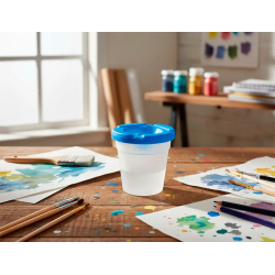 Vaso limpiapinceles liderpapel de plastico 8x8,5 cm