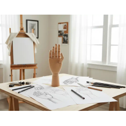 Maniqui mano liderpapel para pintura y dibujo articulado y flexible de madera 18 cm certificado fsc