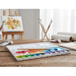 Paleta plastico liderpapel para pintura plegable con tapa y agujero para el pulgar 20x10x1,8 cm