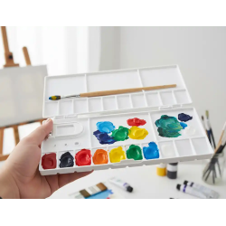 Paleta plastico liderpapel para pintura plegable con tapa y agujero para el pulgar 20x10x1,8 cm