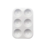 Paleta plastico liderpapel para pintura rectangular con 6 huecos 12.5x8,7 cm