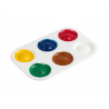 Paleta plastico liderpapel para pintura rectangular con 6 huecos 12.5x8,7 cm