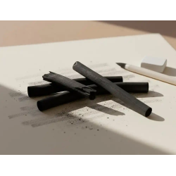 Carboncillo redondo para dibujo liderpapel caja de 12 unidades diametros surtidos