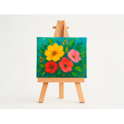 Mini lienzo con caballete liderpapel 6x8 cm gramaje 280g/m2 certificado fsc