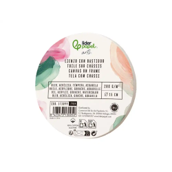 Bastidor redondo liderpapel lienzo grapado parte trasera algodon 100% borde madera 15 cm gramaje 280g/m2