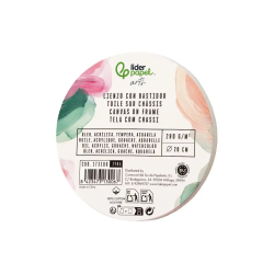 Bastidor redondo liderpapel lienzo grapado parte trasera algodon 100% borde madera 20 cm gramaje 280g/m2