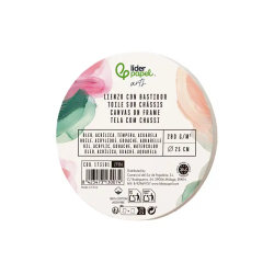 Bastidor redondo liderpapel lienzo grapado parte trasera algodon 100% borde madera 25 cm gramaje 280g/m2
