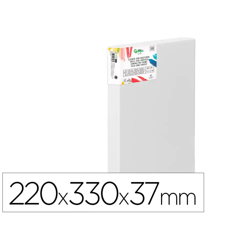 Bastidor 3d extragrueso liderpapel 4p grapado parte trasera algodon 100% 22x33 cm gramaje 380g/m2 certificado