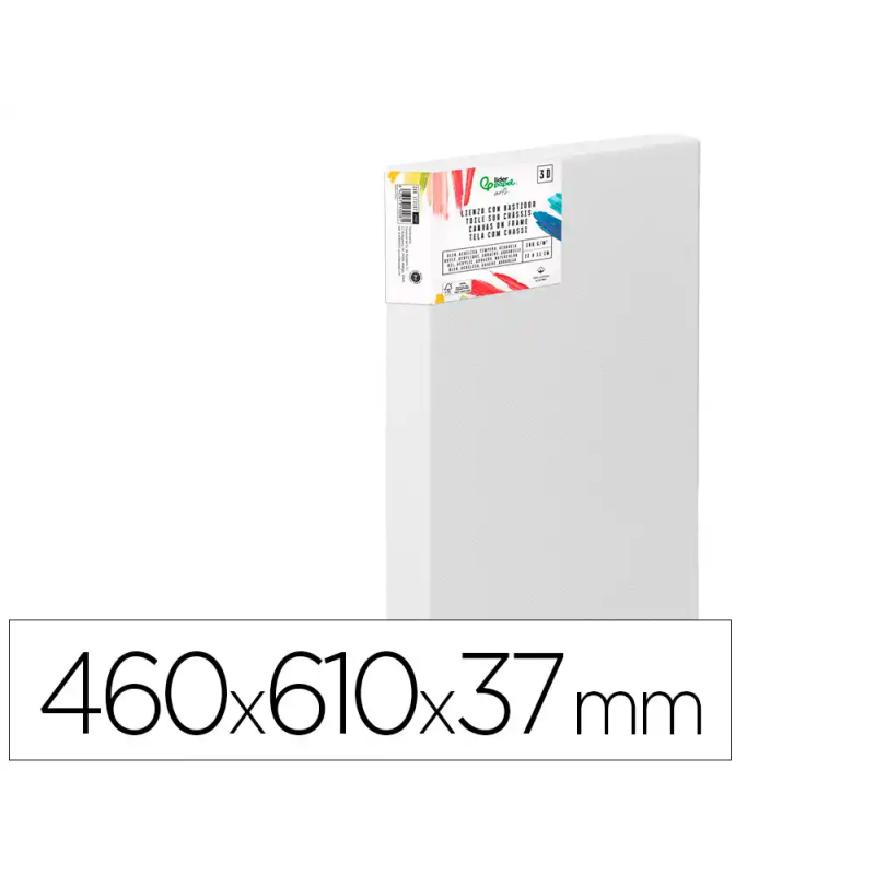 Bastidor 3d extragrueso liderpapel 12p grapado parte trasera algodon 100% 46x61 cm gramaje 380g/m2 certificado