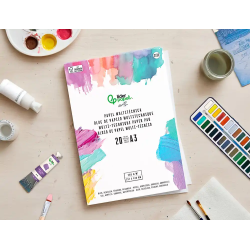 Bloc papel multitecnica liderpapel din a3 para acrilico oleo y gouache 20 hojas gramaje 260g/m2