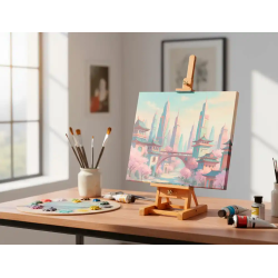 Caballete pintor de sobremesa liderpapel madera de pino barnizado 34x16x13 cm certificado fsc