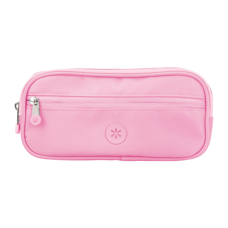 Estuche portatodo antartik fusion flex 3 cremalleras rosa compañero mochila 100x60x220 mm