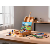 Caballete pintor de sobremesa liderpapel madera de haya barnizado con maletin 39x26x13cm certificado fsc