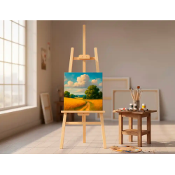 Caballete de pie pintor liderpapel madera de pino barnizado 60x150x60 cm certificado fsc