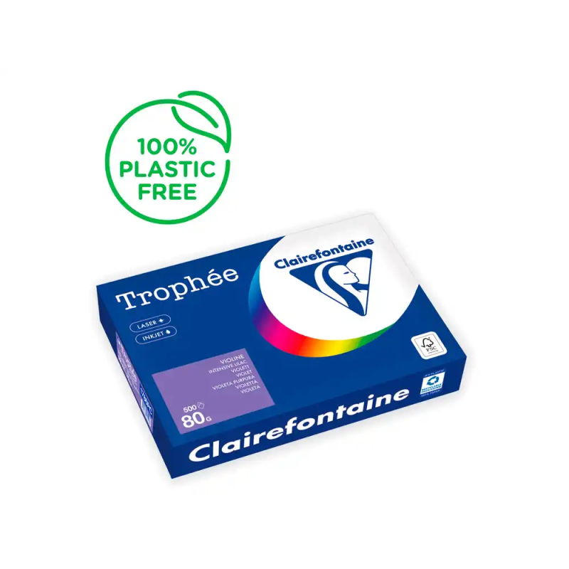 Papel color trophee a4 80gr violeta intenso paquete de 500hojas