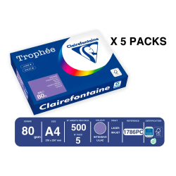 Papel color trophee a4 80gr violeta intenso paquete de 500hojas