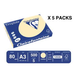 Papel color trophee a3 80gr arena pastel paquete de 500 hojas