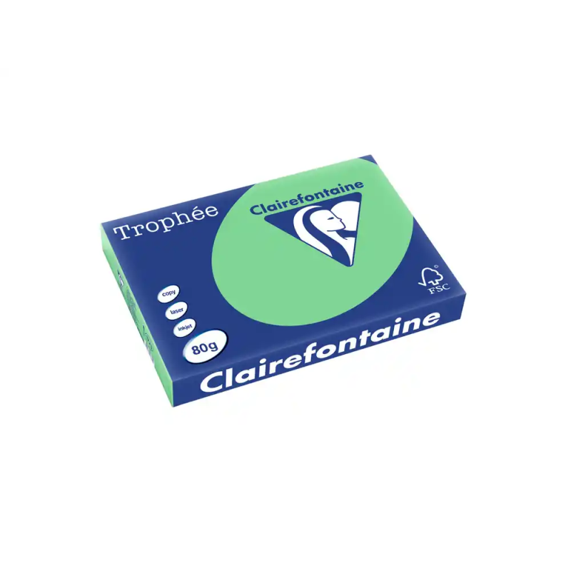 Papel color trophee a3 80gr verde pastel paquete de 500 hojas