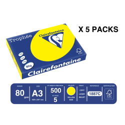 Papel color trophee a3 80gr sol intenso paquete de 500 hojas