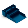 Bandeja sobremesa plastico q-connect organizador de escritorio con 4 departamentos color azul