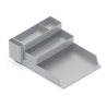 Bandeja sobremesa plastico q-connect organizador de escritorio con 4 departamentos color gris
