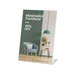 Expositor sobremesa archivo 2000 petg flexible en forma de l din a5 vertical 55x150x210 mm