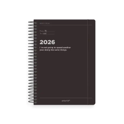 Agenda espiral antartik manifest a5+ 2026 día página negro papel 80g fsc