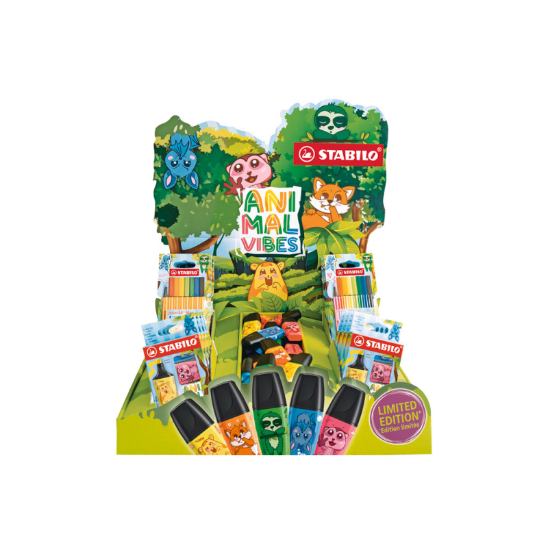 Expositor sobremesa rotuladores stabilo animal vibes 48 unidades surtidas