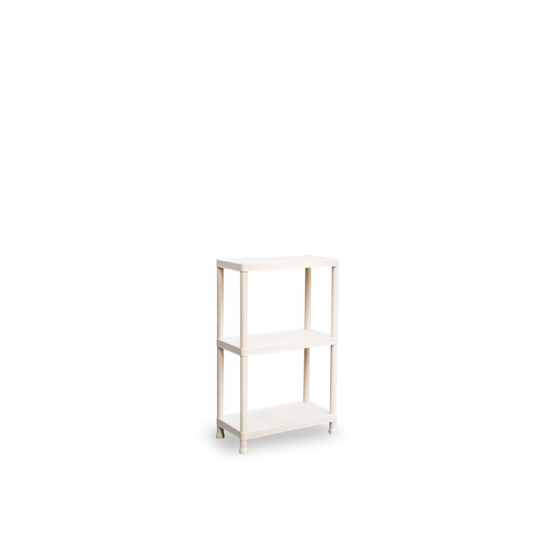 Estanteria apilable plasticforte stack reciclado 3 baldas peso maximo 25 kg color beige 600x300x950 mm