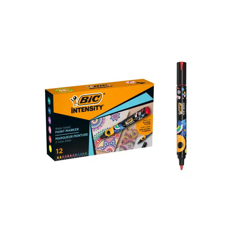 Rotulador bic intensity paint marker caja de 12 unidades colores surtidos