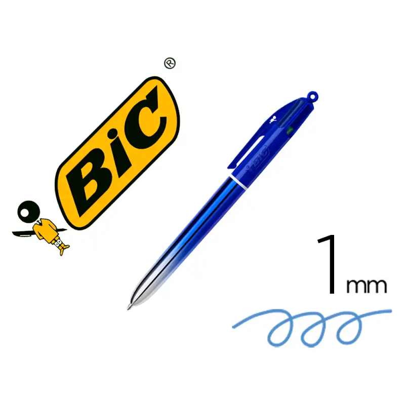 Boligrafo bic cuatro colores smooth gradiente color azul