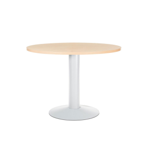 Mesa de reunion rocada meeting 3005atw01 estructura columna acero blanco tablero madera haya 100 cm diametro