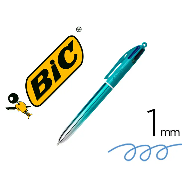 Boligrafo bic cuatro colores smooth gradiente color verde