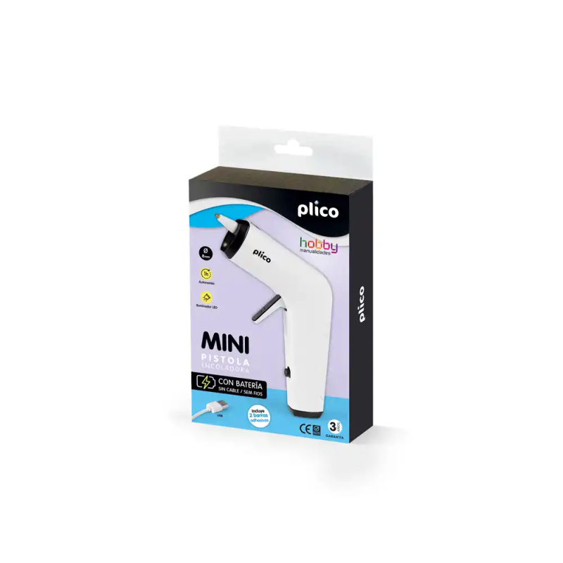 Pistola de silicona caliente plico mini con bateria