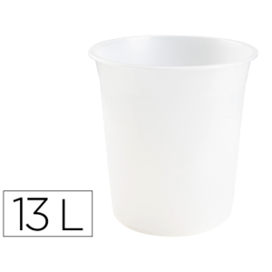Papelera plastico q-connect transparente 13 litros 275x285 mm
