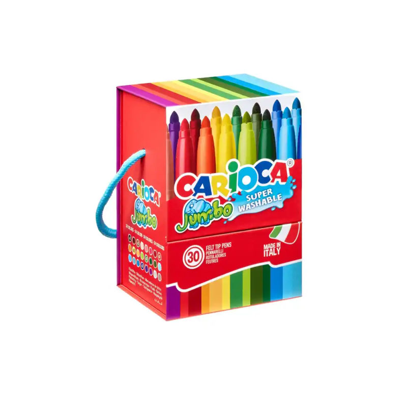 Rotulador carioca jumbo caja premium con asa 30 unidades colores surtidos